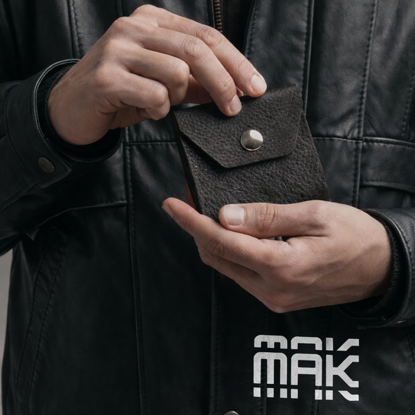 MAK Leather Cash Case – Premium Minimal Black Wallet