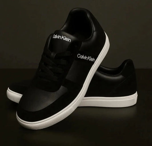 Calvin Klein black sneakers with a white sole for men